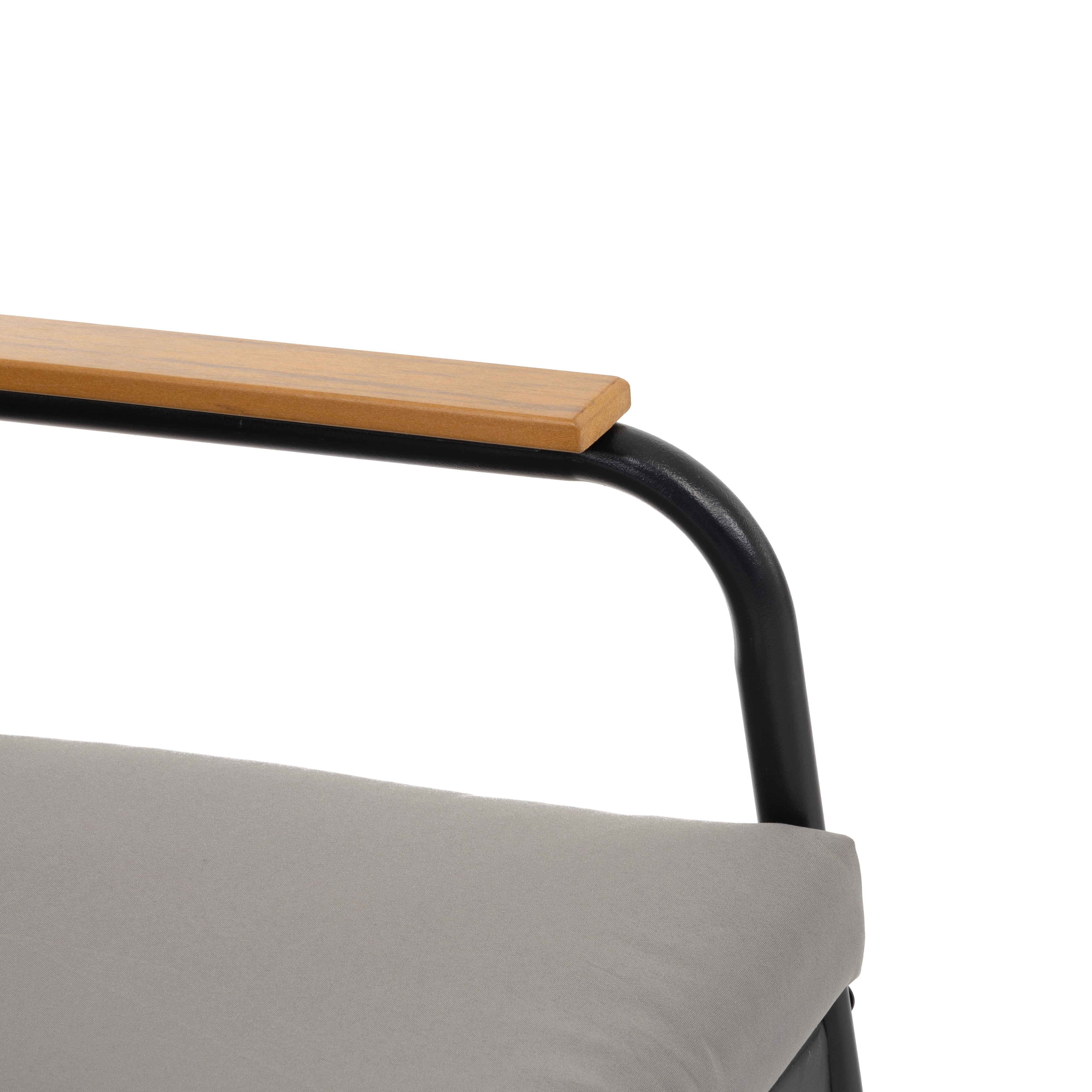 VESTIAMO CASA GIARDINO - Set da giardino 4 pezzi struttura in acciaio Antracite e braccioli Rattan con cuscini Grigio Scuro - Formato da 1 divano, 2 poltrone e 1 tavolino